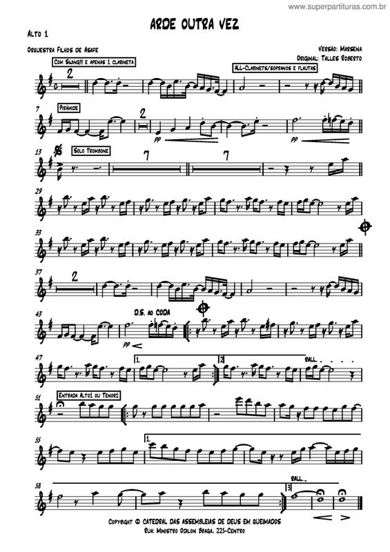 Partitura da música Arde Outra Vez v.6