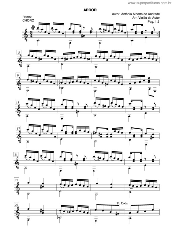 Partitura da música Ardor v.2