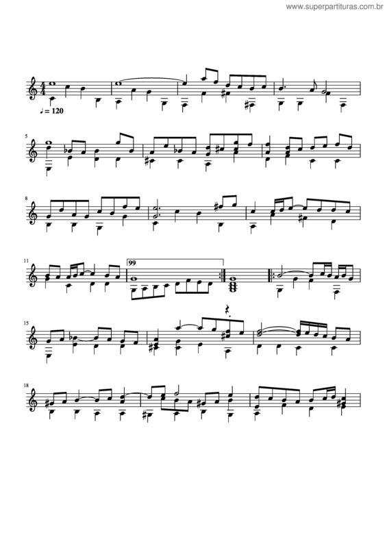 Partitura da música Aria Para La Cuerda En G