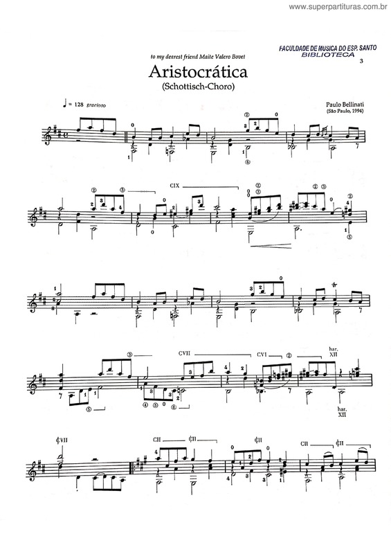 Partitura da música Aristocrática