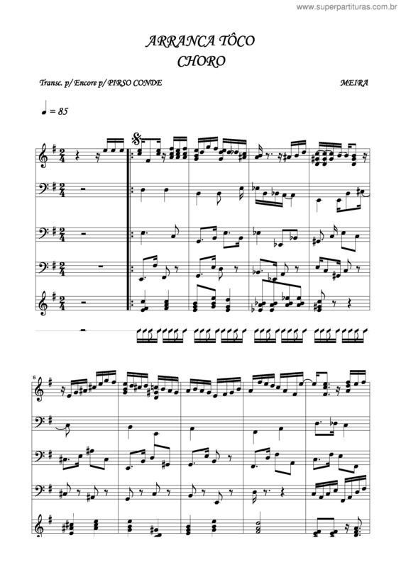 Partitura da música Arranca Tôco v.3