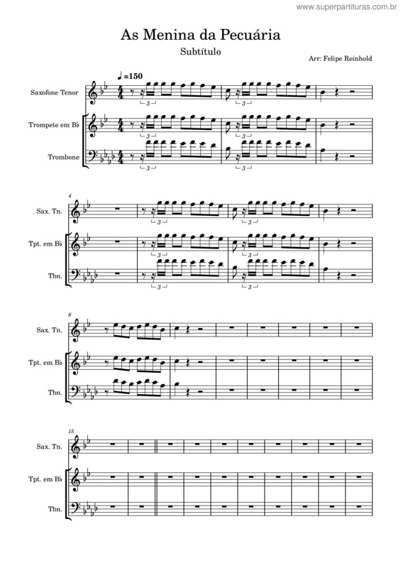 Partitura da música As Menina Da Pecuária