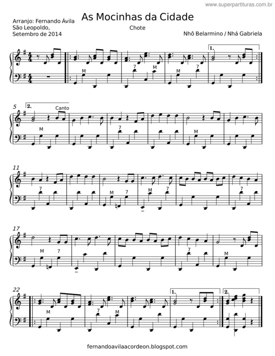 Partitura da música As Mocinhas Da Cidade v.5