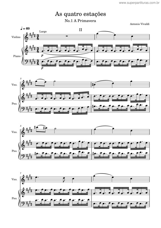 Partitura da música As Quatro Estações v.9