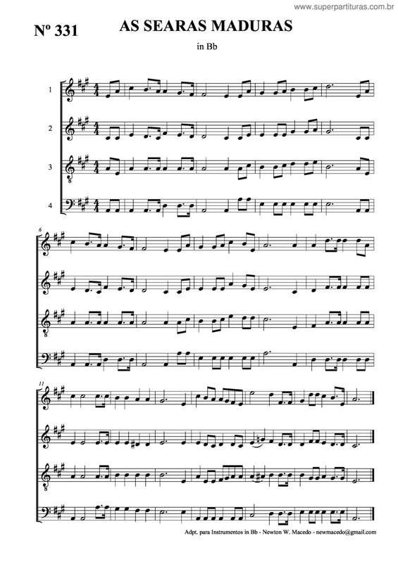 Partitura da música As Searas Maduras v.2