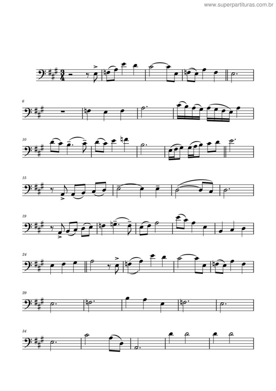 Partitura da música Asas Da Alva Violoncelo.Mscz