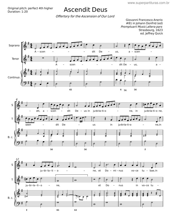 Partitura da música Ascendit Deus