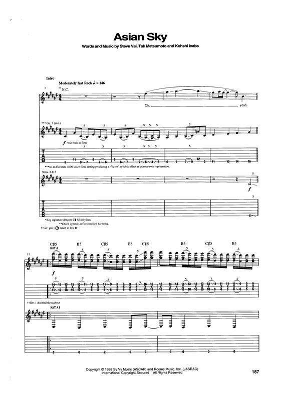 Partitura da música Asian Sky