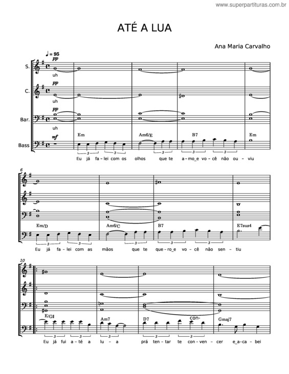 Partitura da música Até A Lua