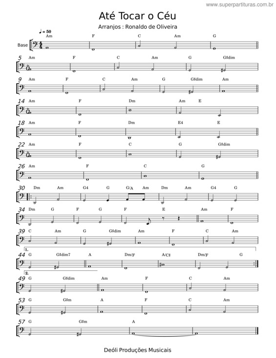 Partitura da música Até Tocar O Céu v.5