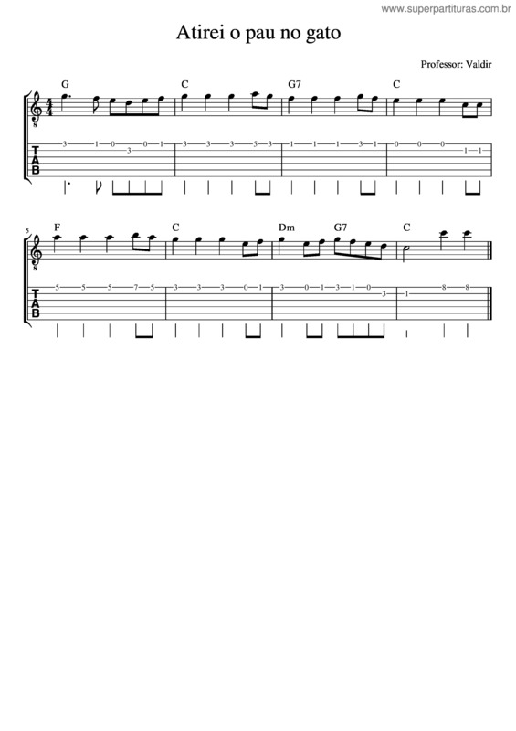 Partitura da música Atirei_O_Pau_No_Gato