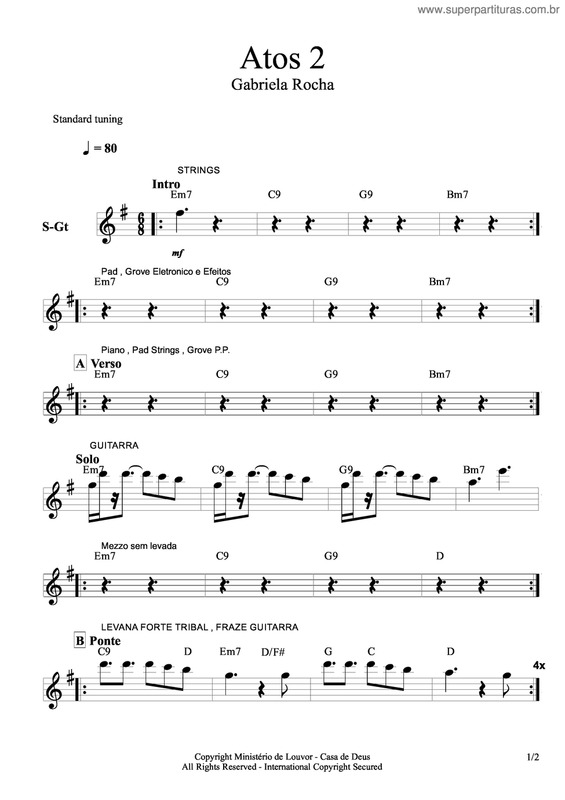 Partitura da música Atos 2 v.3