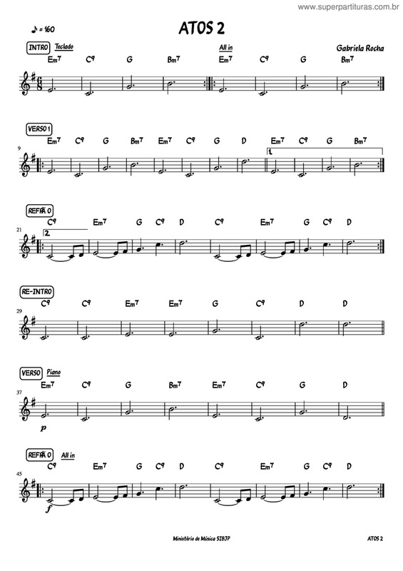 Partitura da música Atos 2 v.5