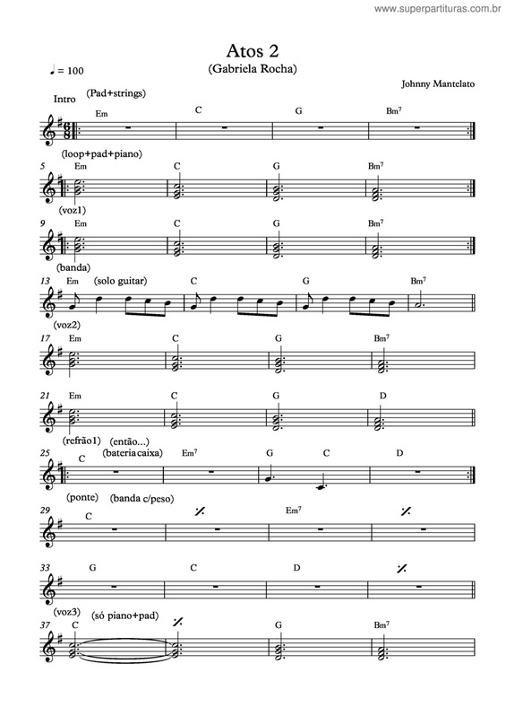 Partitura da música Atos 2 v.6