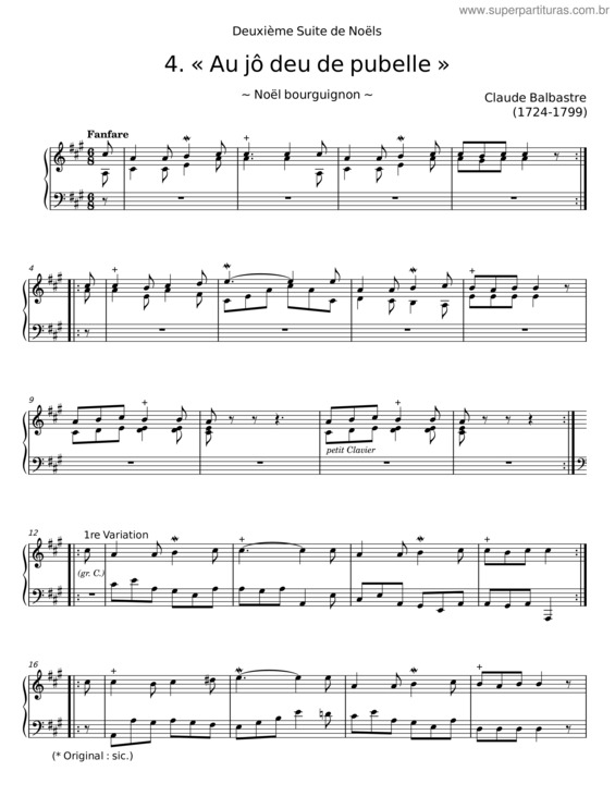 Partitura da música Au Jô Deu De Pubelle