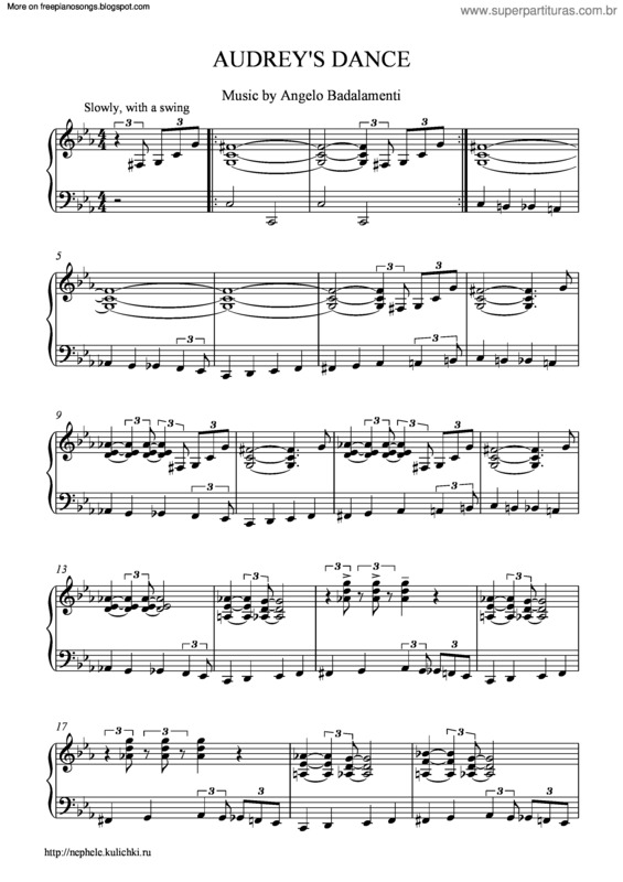 Partitura da música Audreys Dance