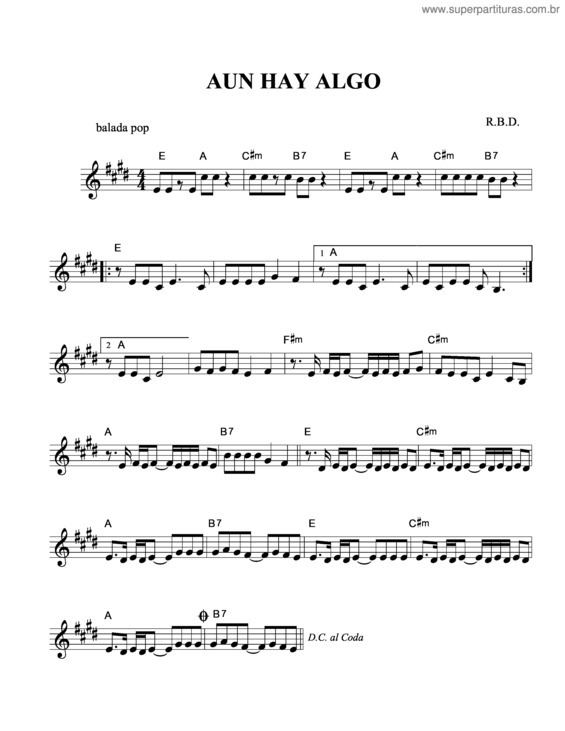 Partitura da música Aún Hay Algo