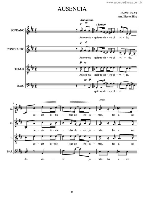 Partitura da música Ausencia v.14