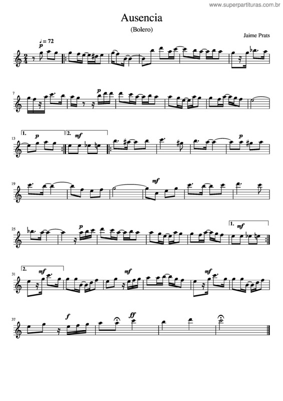 Partitura da música Ausencia v.16