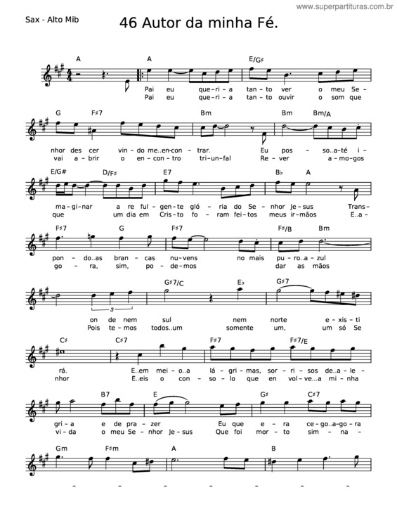 Partitura da música Autor Da Minha Fé v.10