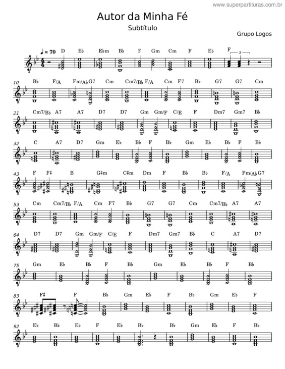 Partitura da música Autor Da Minha Fé v.11