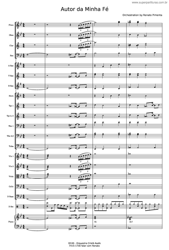 Partitura da música Autor Da Minha Fé v.7