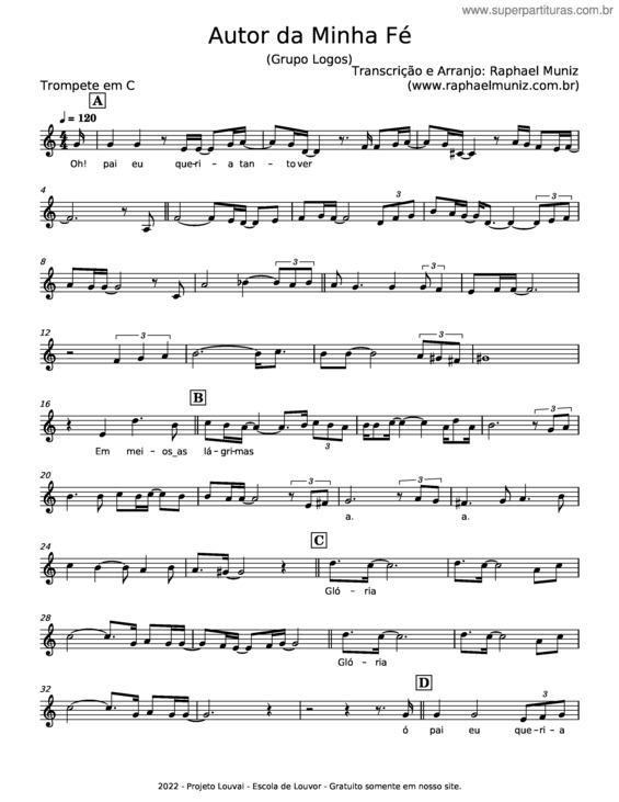 Partitura da música Autor Da Minha Fé v.9