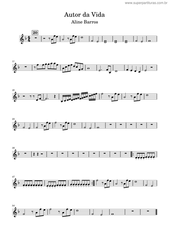 Partitura da música Autor Da Vida v.3