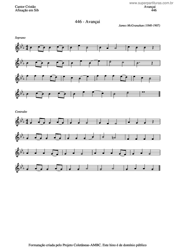 Partitura da música Avançai v.3