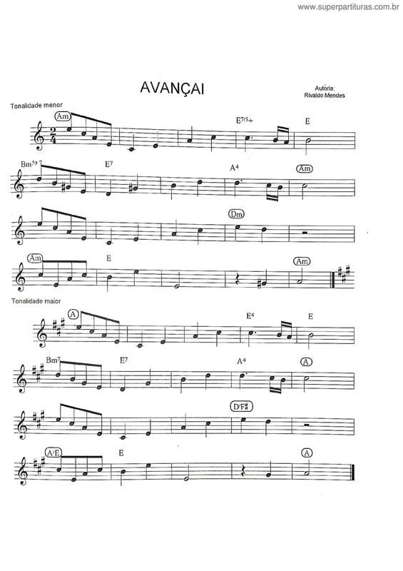 Partitura da música Avançai v.4