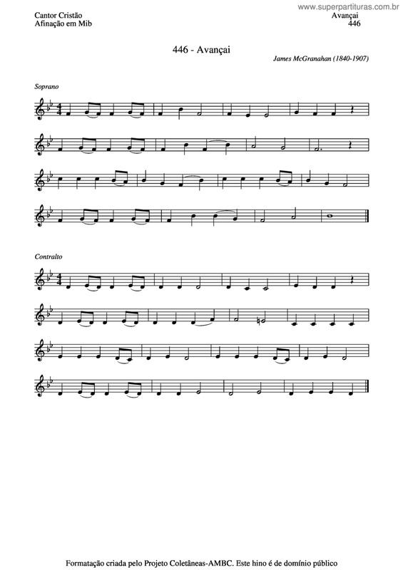 Partitura da música Avançai v.5