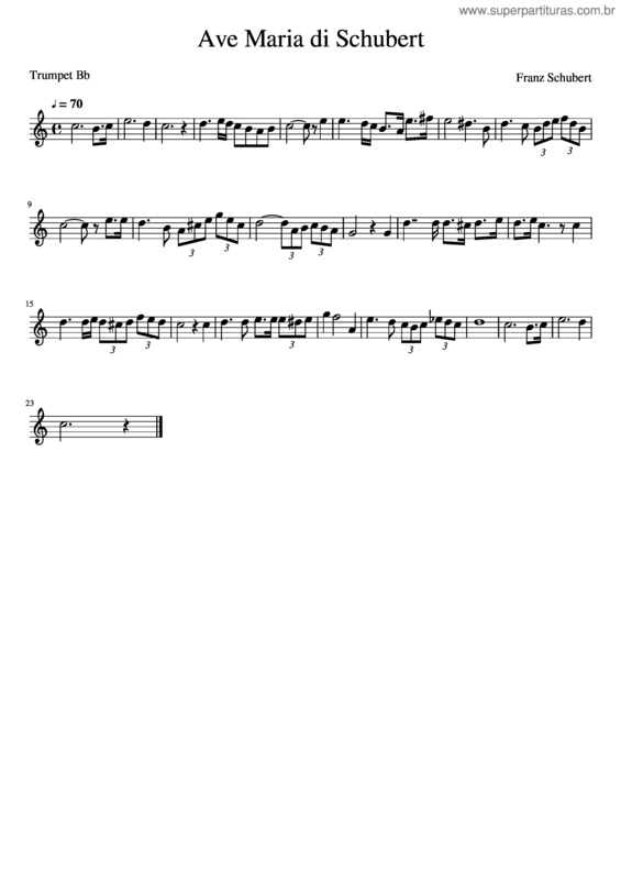 Partitura da música Ave Maria Di Schubert