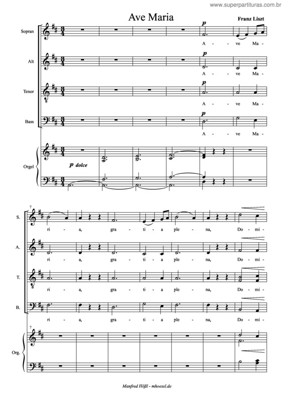 Partitura da música Ave Maria II