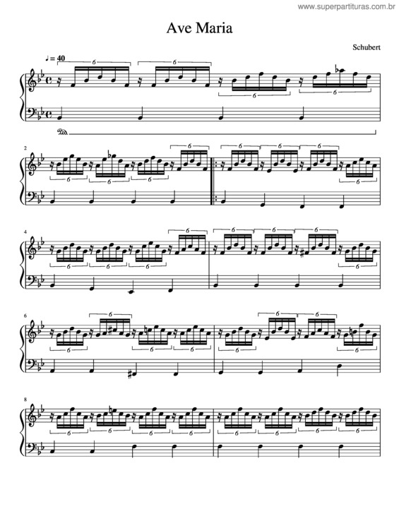 Partitura da música Ave Maria v.212