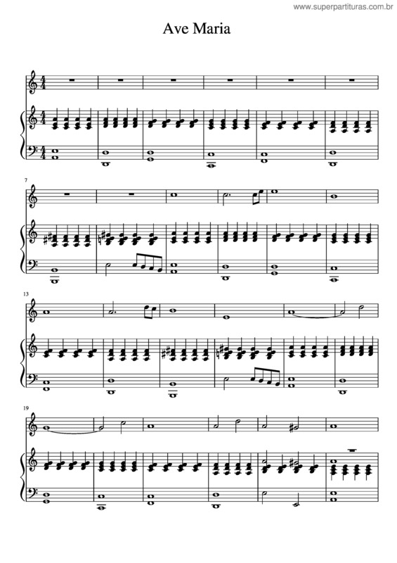 Partitura da música Ave Maria v.308