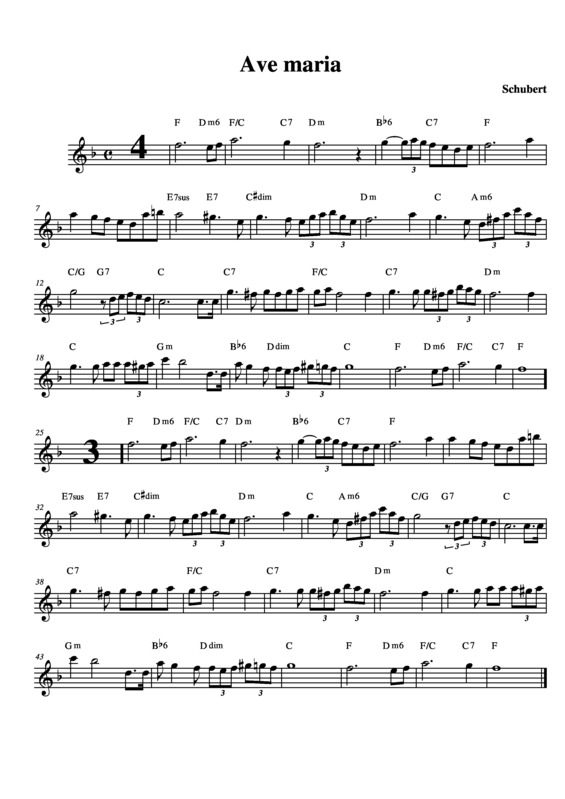 Partitura da música Ave Maria v.81