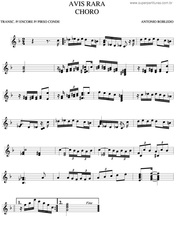 Partitura da música Avis Rara