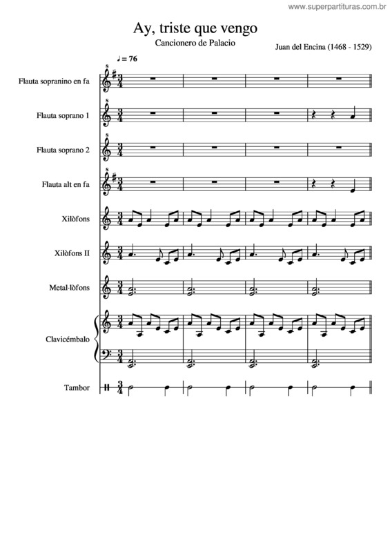 Partitura da música Ay, Triste Que Vengo Transportada