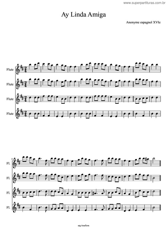 Partitura da música Ay Linda Amiga v.6