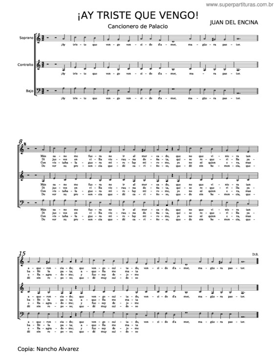 Partitura da música Ay Triste Que Vengo v.6