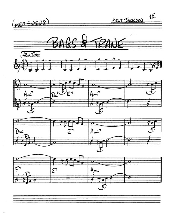 Partitura da música Bags & Trane