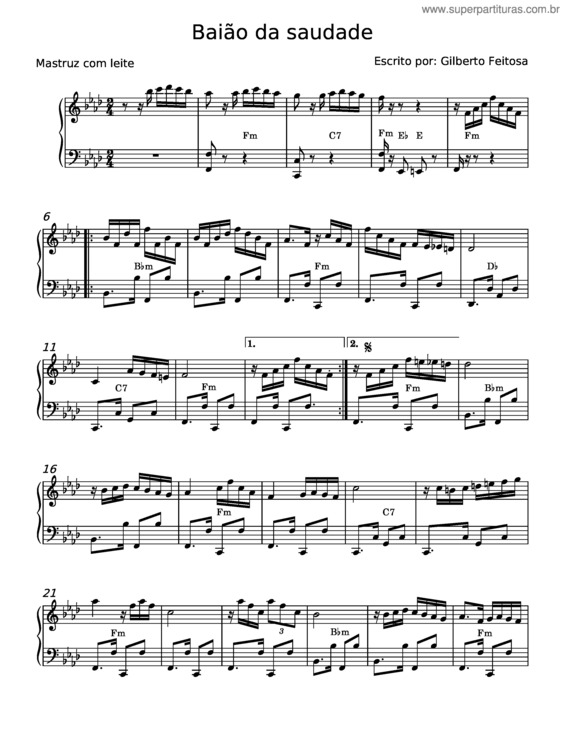 Partitura da música Baião Da Saudade v.7