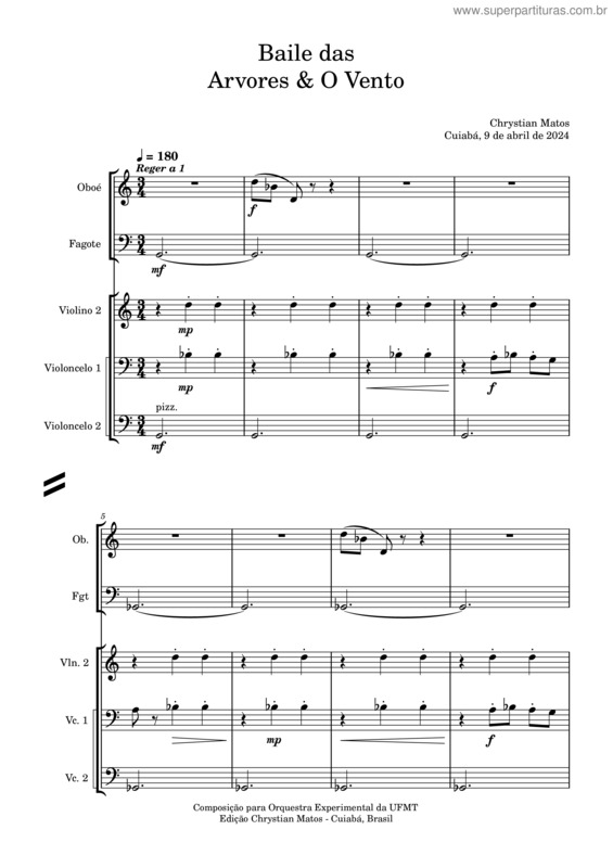 Partitura da música Baile Das Arvores & O Vento