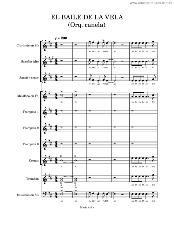 Partitura da música Baile De La Vela