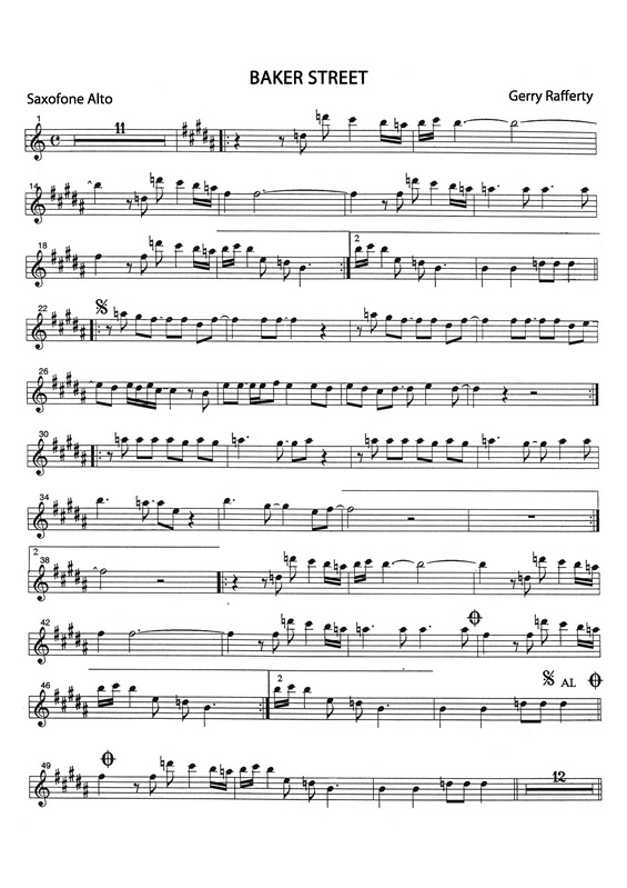 Partitura da música Baker Street v.3