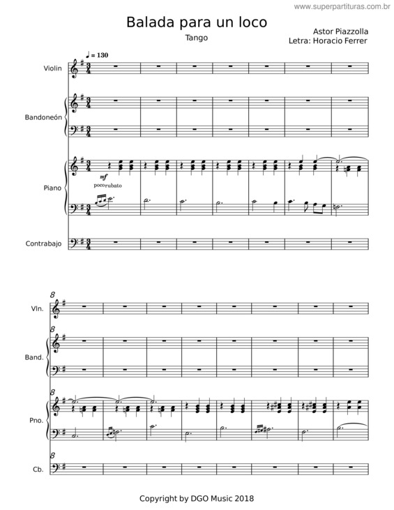 Partitura da música Balada Para Un Loco v.10