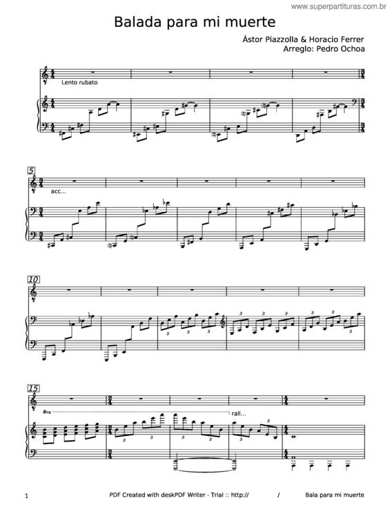 Partitura da música Balada Para Un Loco v.13