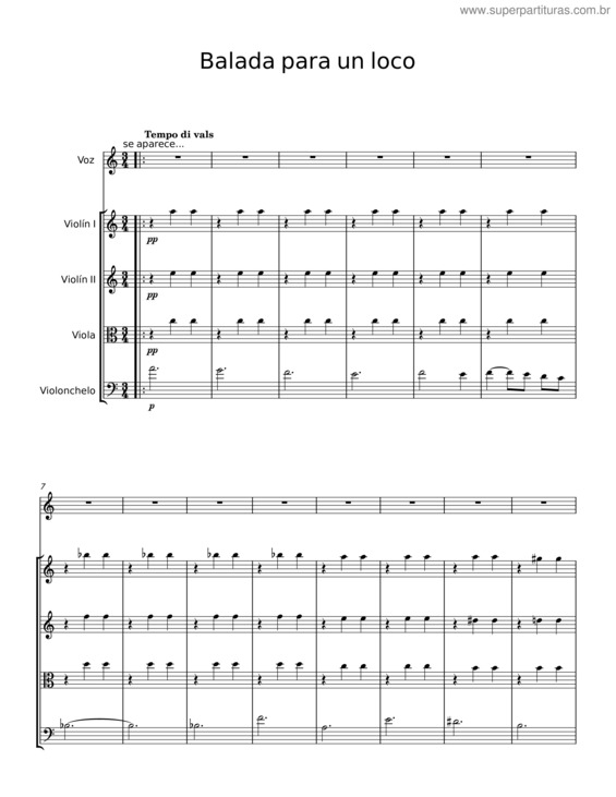 Partitura da música Balada Para Un Loco v.16