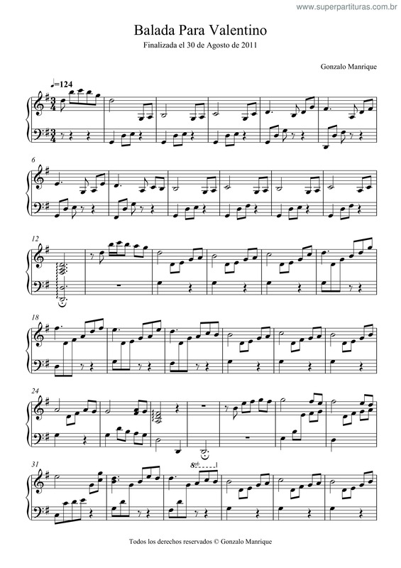 Partitura da música Balada Para Valentino