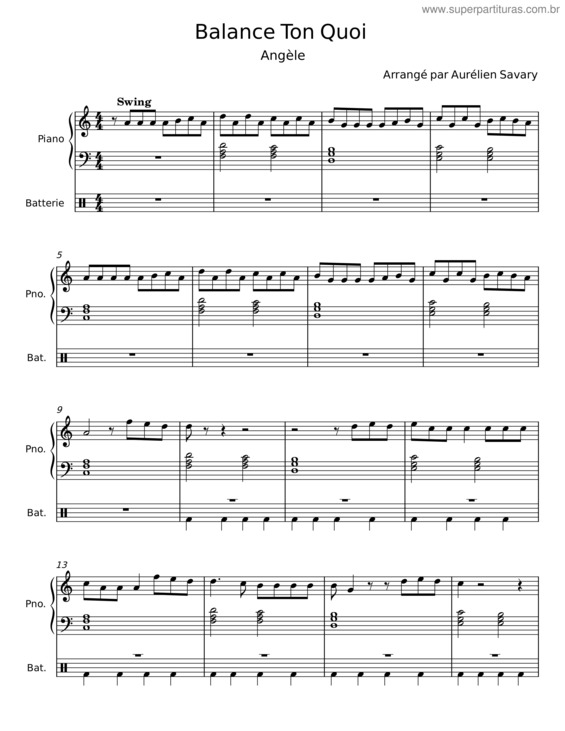 Partitura da música Balance Ton Quoi v.2